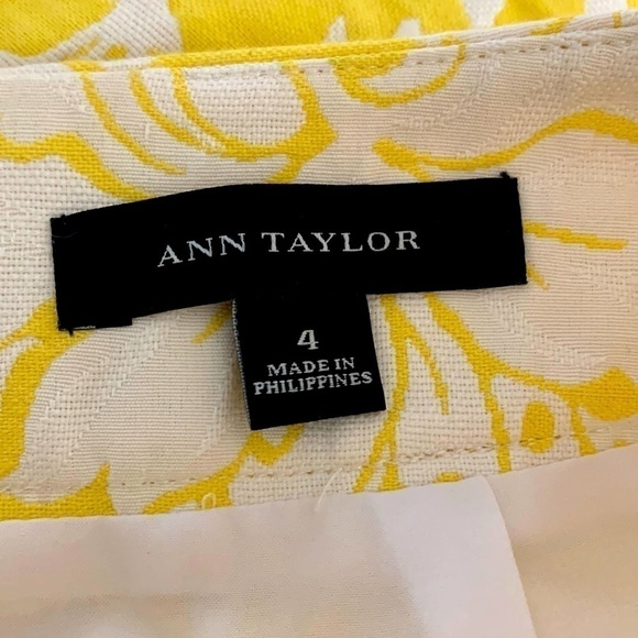 Ann Taylor Skirt, Size 4, Butter Yellow & White - Picture 3 of 5